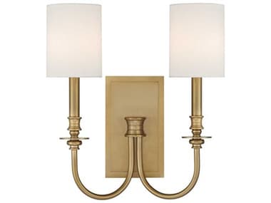 Crystorama Lloyd 2-Light Aged Brass Traditional Wall Sconce CRYLLO482AG