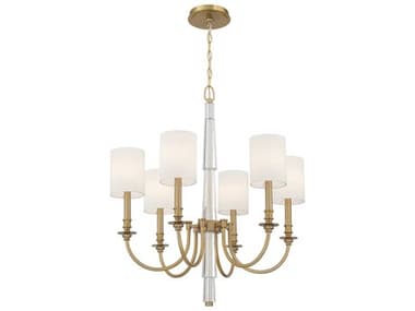 Crystorama Lloyd 6-Light Aged Brass Traditional Candelabra Chandelier CRYLLO486AG