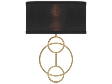 Crystorama Laurel 2-Light Vibrant Gold Black Wall Sconce CRYLRL992VGBK