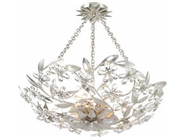 Crystorama Marselle 24" 6-Light Antique Silver Semi Flush Mount CRYMSL306SACEILING
