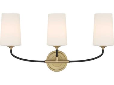 Crystorama Niles 3-Light Black Forged Modern Gold Vanity Light CRYNIL70013BFMG