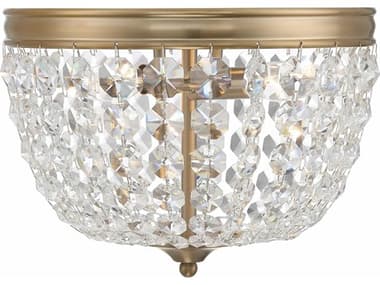 Crystorama Nola 11" 2-Light Vibrant Gold Crystal Glass Bowl Flush Mount CRYNOL312VGCLMWP