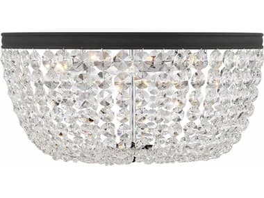 Crystorama Nola 20" 5-Light Black Forged Crystal Glass Bowl Flush Mount CRYNOL320BFCLMWP