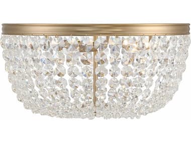 Crystorama Nola 20" 5-Light Vibrant Gold Crystal Glass Bowl Flush Mount CRYNOL320VGCLMWP