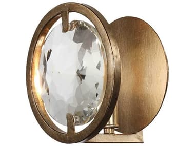 Crystorama Quincy 7" Tall 1-Light Distressed Twilight Brass Crystal Wall Sconce CRYQUI7621DT