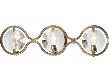 Crystorama Quincy 25" Wide 3-Light Distressed Twilight Brass Crystal Vanity Light CRYQUI7623DT
