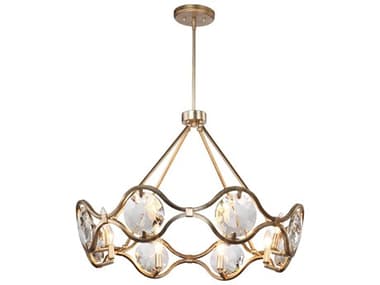 Crystorama Quincy 29" Wide 8-Light Distressed Twilight Brass Crystal Chandelier CRYQUI7628DT