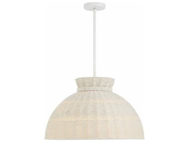 Crystorama Reese 22" 4-Light Matte White Dome Pendant CRYRES10524MT