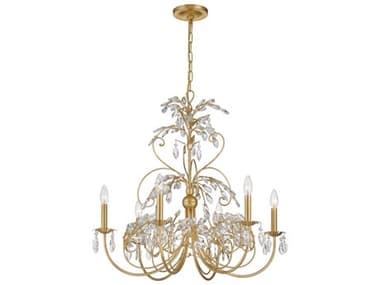 Crystorama Sadie 6-Light Antique Gold Traditional Candelabra Chandelier CRYSDE4926GA