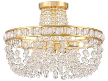 Crystorama Seville 3-Light Aged Brass Semi Flush Mount CRYSEV1800AG