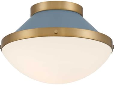 Crystorama Xander 1-Light Vibrant Gold Blue Flush Mount CRYXAN8001VGBL