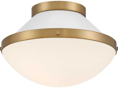 Crystorama Xander 1-Light Vibrant Gold White Flush Mount CRYXAN8001VGWH