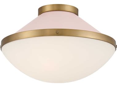 Crystorama Xander 2-Light Vibrant Gold Blush Pink Flush Mount CRYXAN8002VGBH