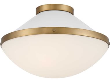 Crystorama Xander 2-Light Vibrant Gold White Flush Mount CRYXAN8002VGWH