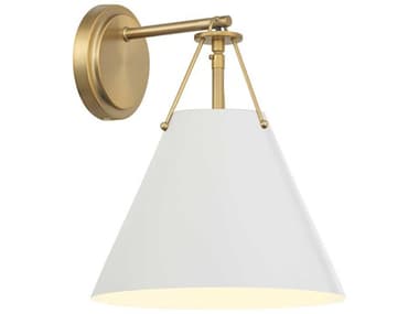 Crystorama Xavier 1-Light Vibrant Gold White Wall Sconce CRYXAVB8311VGWH