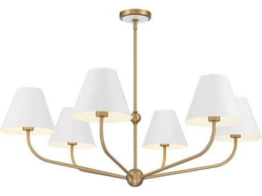 Crystorama Xavier 6-Light Vibrant Gold White Candelabra Chandelier CRYXAVB9316VGWH