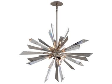 Corbett Lighting Inertia 36" 6-Light Silver Leaf Crystal Sputnik Pendant CT14047