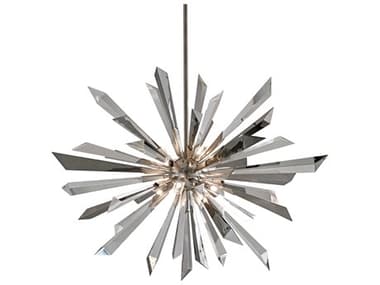 Corbett Lighting Inertia 8-Light Silver Leaf Crystal Sputnik Pendant CT14048