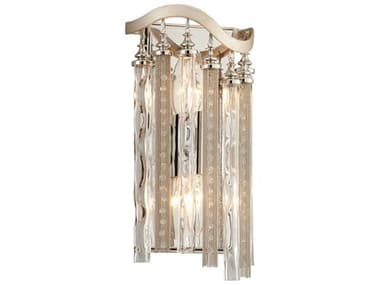 Corbett Lighting Chimera 13" Tall 2-Light Tranquility Silver Leaf Glass Wall Sconce CT17612