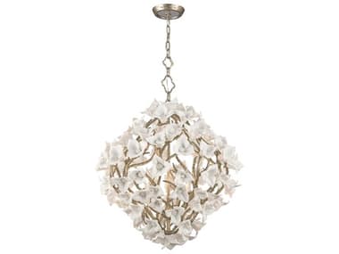 Corbett Lighting Lily 6-Light Enchanted Silver Leaf Pendant CT21146