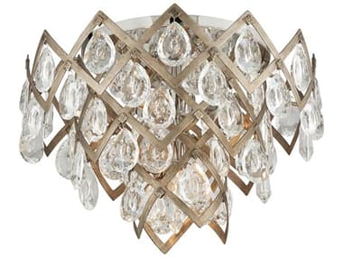 Corbett Lighting Tiara 19" 3-Light Vienna Bronze Crystal Tiered Semi Flush Mount CT21433