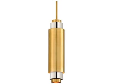 Corbett Lighting Sidcup 5&quot; 1-Light Vintage Polished Brass Nickel Cylinder Mini Pendant CT31542