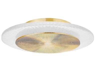 Corbett Lighting Topaz 16" 1-Light Vintage Polished Brass Glass LED Round Flush Mount CT32816VPB