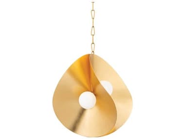 Corbett Lighting Peony 23" 4-Light Gold Leaf Glass Globe Pendant CT33024GL