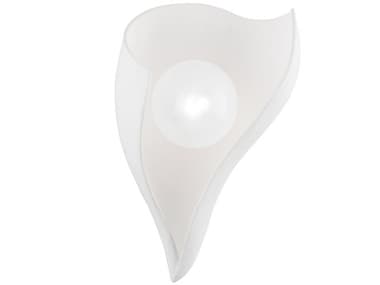 Corbett Lighting Moonstone 16" Tall 1-Light Gesso White Glass LED Wall Sconce CT33101GSW