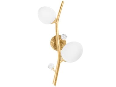 Corbett Lighting Mirielle 2-Light Vintage Gold Leaf Crystal Glass Wall Sconce CT35402VGL