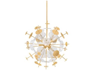 Corbett Lighting Gleason 28" 9-Light Vintage Gold Leaf Sputnik Pendant CT37129VGL