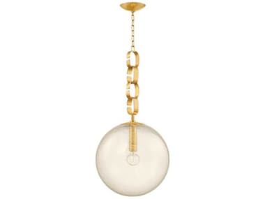 Corbett Lighting Nessa 17" 1-Light Vintage Brass Globe Pendant CT37418VB
