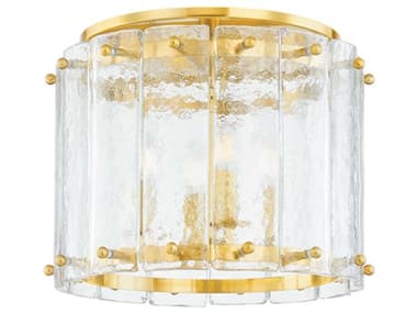 Corbett Lighting Rio 16" 4-Light Vintage Polished Brass Cylinder Flush Mount CT37517VPB