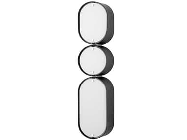 Corbett Lighting Opal 23" Tall 3-Light Soft Black Stainless Steel Glass Wall Sconce CT39303SBKSS