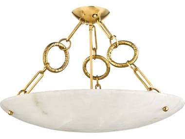 Corbett Lighting Yadira 26" 6-Light Vintage Brass White Glass Bowl Semi Flush Mount CT42006VB