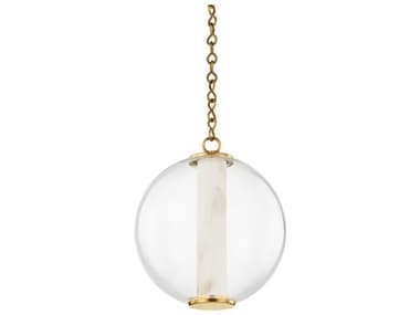 Corbett Lighting Pietra 12" 1-Light Vintage Brass White Glass LED Globe Mini Pendant CT43212VB
