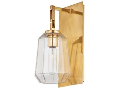 Corbett Lighting Copenhagen 13" Tall 1-Light Vintage Brass Glass Wall Sconce CT44713VB
