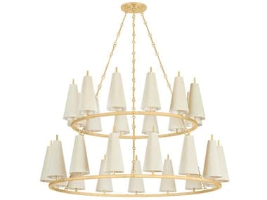 Corbett Lighting Tirana 27-Light Vintage Gold Leaf Tiered Chandelier CT48055VGL