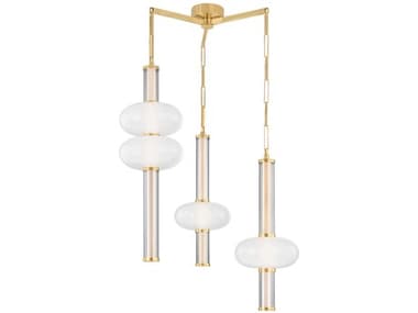 Corbett Lighting Corbin 3-Light Vintage Brass Cylinder Chandelier CT48237VB