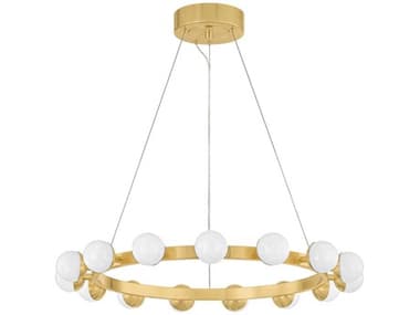 Corbett Lighting Linus 15-Light Vintage Brass Globe Chandelier CT48430VB