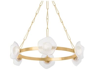 Corbett Lighting Almandine 6-Light Vintage Gold Leaf Round Chandelier CT48541VGL