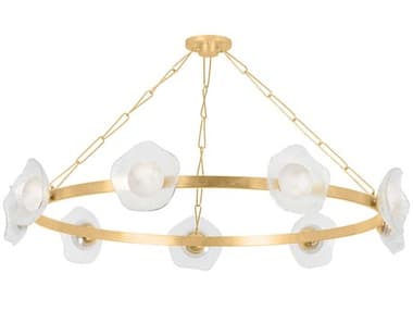 Corbett Lighting Almandine 9-Light Vintage Gold Leaf Round Chandelier CT48561VGL