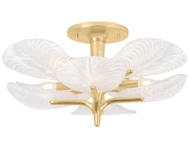 Corbett Lighting Kamal 8-Light Vintage Gold Leaf Semi Flush Mount CT48629VGL