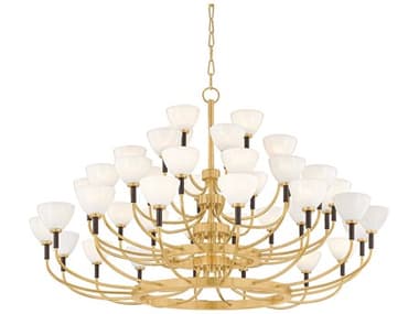 Corbett Lighting Brahma 44-Light Vintage Polished Brass Bronze Tiered Chandelier CT48949VBBRZ