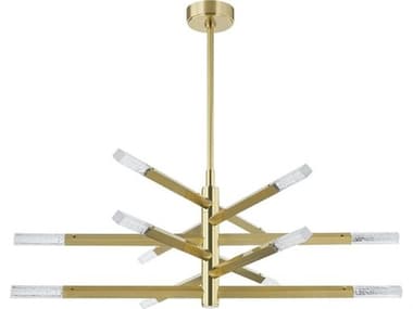 Corbett Lighting Strasbourg 12-Light Vintage Brass Linear Sputnik Chandelier CT50142VB