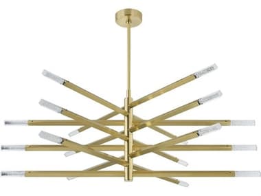 Corbett Lighting Strasbourg 18-Light Vintage Brass Linear Sputnik Chandelier CT50156VB