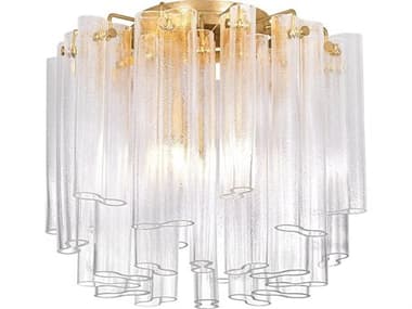 Corbett Lighting Varenna 3-Light Vintage Gold Leaf Flush Mount CT50220VGL