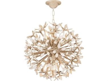Corbett Lighting Corfu 8-Light Ivory Coco Off White Globe Sputnik Chandelier CT51120IYC