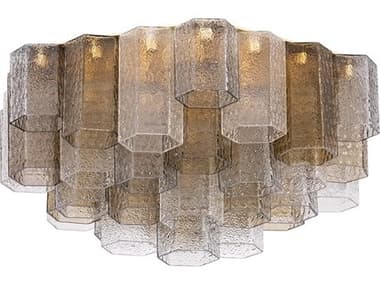 Corbett Lighting Helsinki 6-Light Vintage Gold Leaf Cylinder Semi Flush Mount CT51626VGL