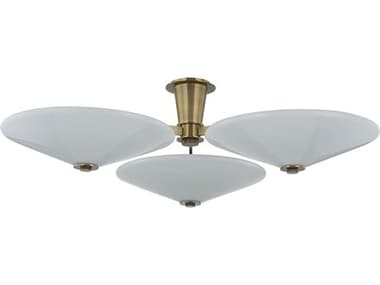 Corbett Lighting Cologne 3-Light Vintage Brass Flush Mount CT52145VB